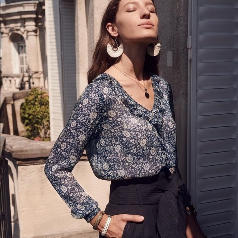 Sezane Flora Capucine Blouse